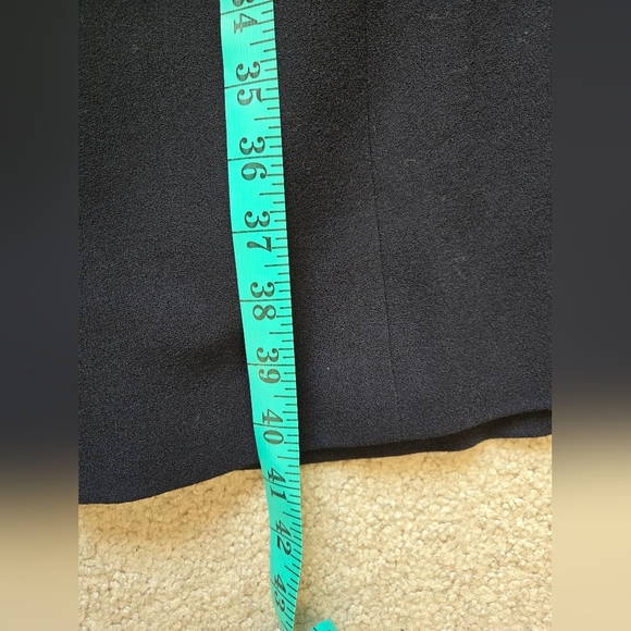 CARLA ZAMPATTI Virgin wool unbelted  navy trench,bright orange lining.Size Large - Picture 15 of 16